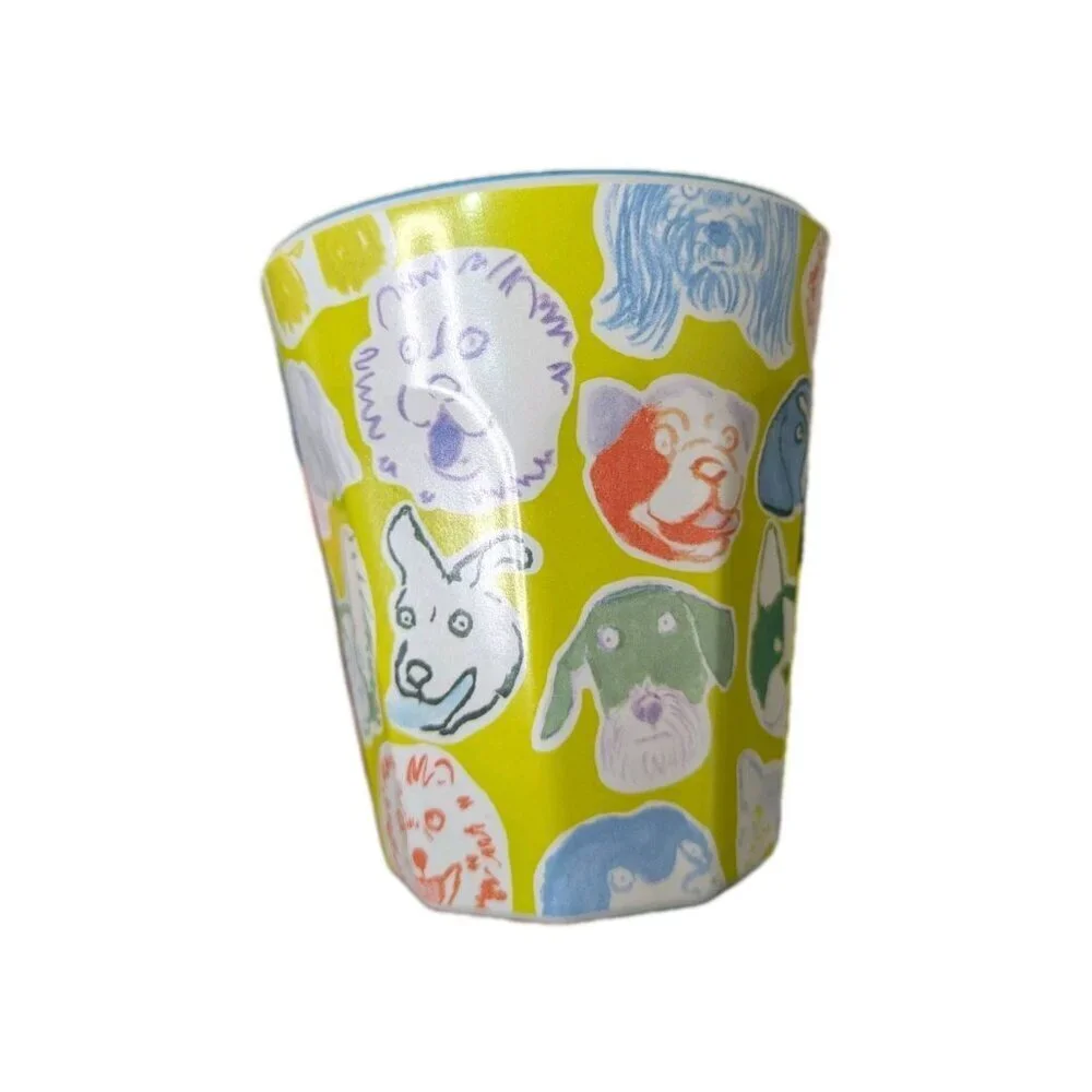 Anthropologie Tumbler Set Melamine Set of 4 Dogs Puppies Theme